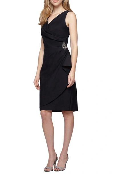 Shop Alex Evenings Side Ruched Cocktail Dress In Black