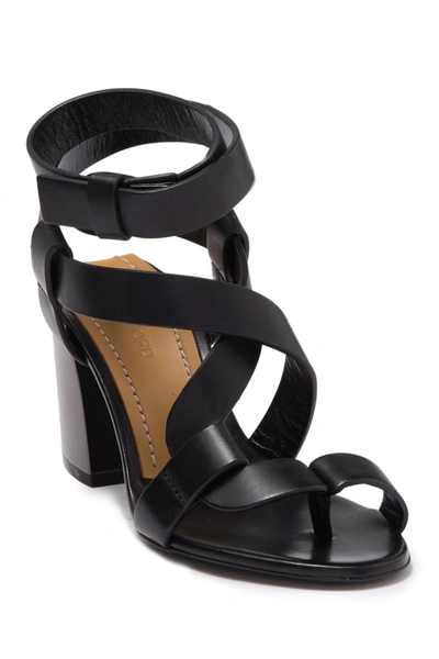Shop Tom Ford Block Heel Leather Strap Sandal In Black