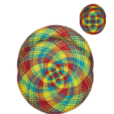 Shop La Doublej Straw Tablemat And Coasters Set Of 2 In Multicolor