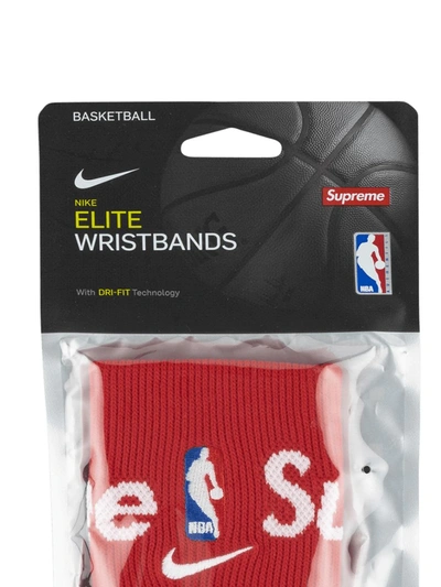 Shop Supreme X Nike Elite Wristbands In Red