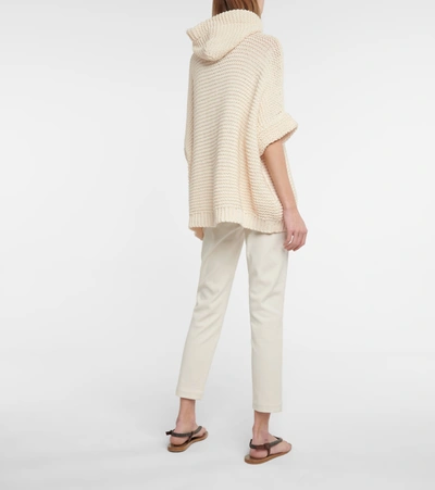 Shop Brunello Cucinelli Open-knit Cotton Cardigan In Beige