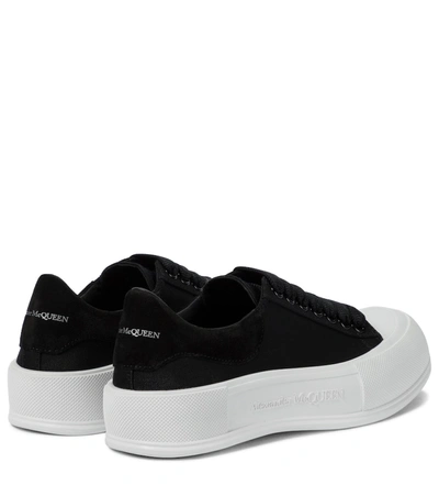 Shop Alexander Mcqueen Canvas Sneakers In Black