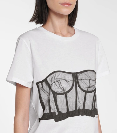 Shop Alexander Mcqueen Printed Cotton T-shirt In White