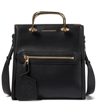 Shop Alexander Mcqueen The Short Story Small Leather Shoulder Bag In Black