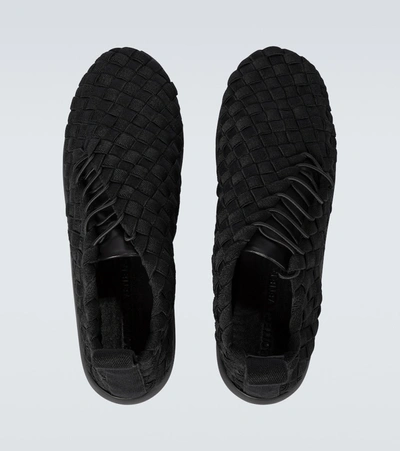 Shop Bottega Veneta Plat Intreccio Elastic Sneakers In Black