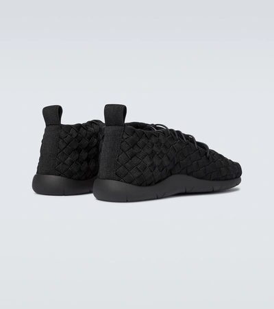 Shop Bottega Veneta Plat Intreccio Elastic Sneakers In Black