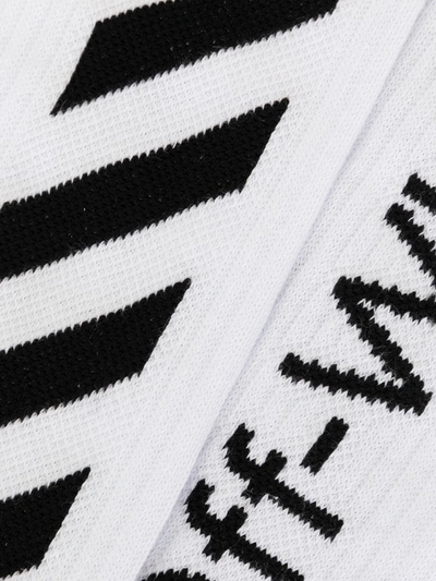 Shop Off-white Diagonal-stripe Socks In White