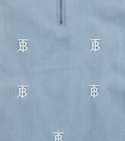 Kids' Viola Tb Monogram Stretch Denim Shift Dress In Blue
