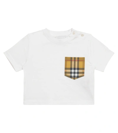 Shop Burberry Baby Vintage Check Cotton Jersey T-shirt In White