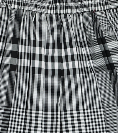 Shop Burberry Checked Cotton Poplin Skirt In Black