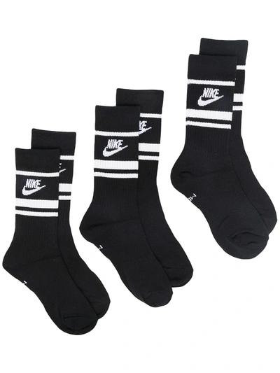 Shop Nike Essential Crew Socks Set In Black