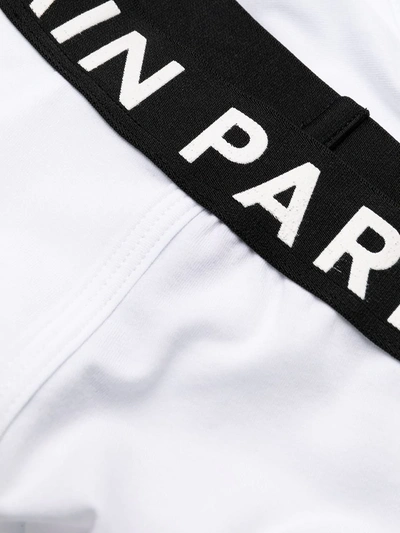 Shop Balmain Logo-waistband Boxer Briefs In White