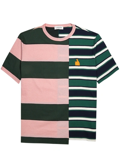 Shop Lanvin Striped Cotton T-shirt In Multicoloured