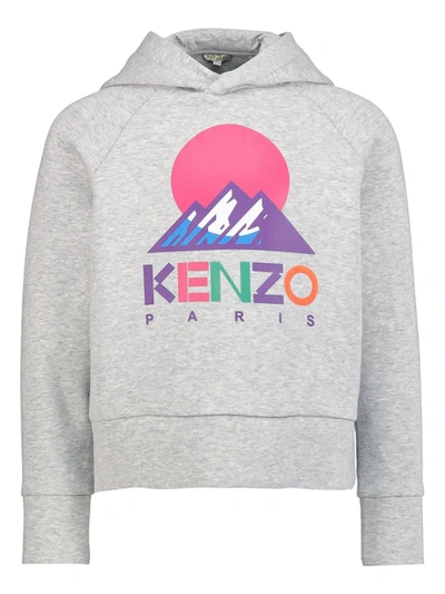 Shop Kenzo Kids Hoodie Active For Girls In Grey