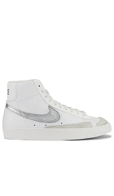 Shop Nike Blazer Mid '77 Sneaker In Summit White  Metallic Silver & Hyper Cr