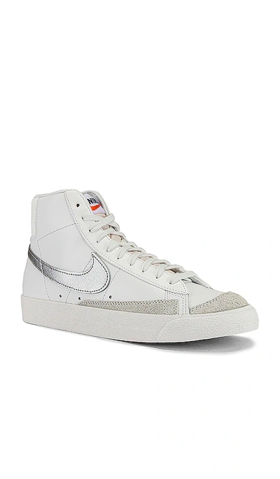 Shop Nike Blazer Mid '77 Sneaker In Summit White  Metallic Silver & Hyper Cr