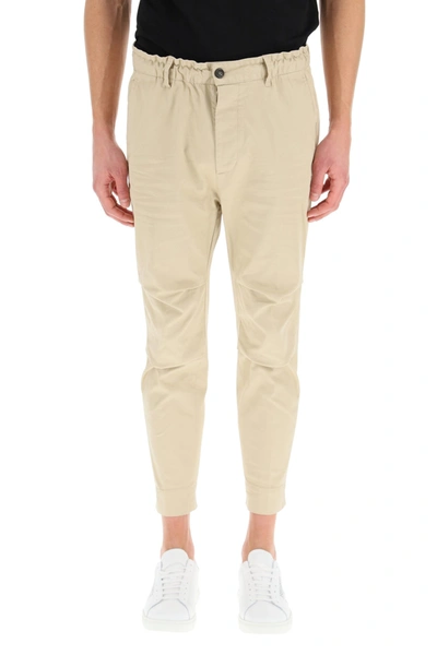 Shop Dsquared2 Dan Cotton Trousers In Beige