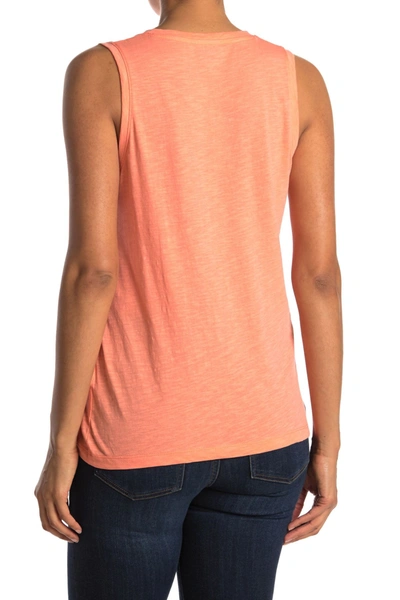 Shop Madewell V-neck Cotton Tank In Coastal Coral