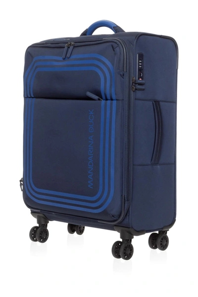 Shop Mandarina Duck Bilbao Medium Trolley Luggage In Dress Blue