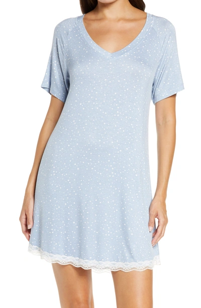 Shop Honeydew Intimates All American Sleep Shirt In Brisk Snow Dot