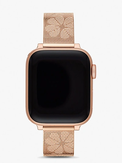 Shop Kate Spade Rose-gold-tone Stainless Steel Mesh 38/40mm Band For Apple Watch® In Rose Gold