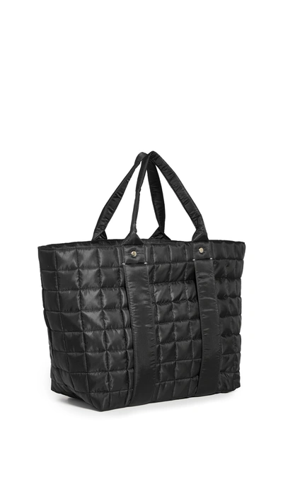 Shop Clare V Giant Trop Tote In Black Quilted Puffer