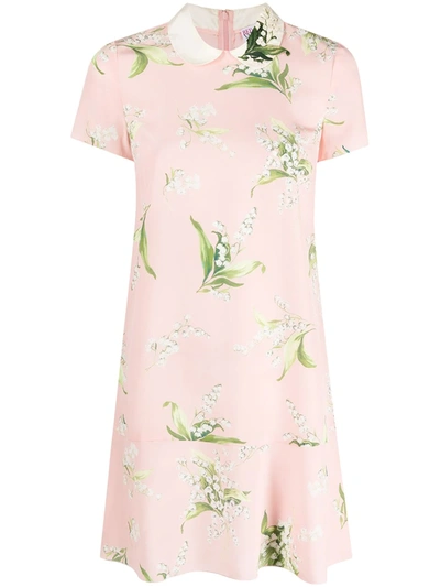 Shop Red Valentino Floral-print Shift Dress In Pink
