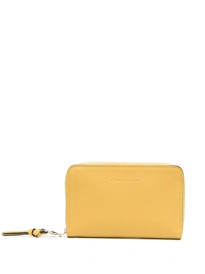Shop Longchamp Mailbox Compact Wallet In Yellow