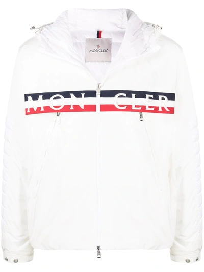 Shop Moncler Olargues Logo Padded Jacket In White