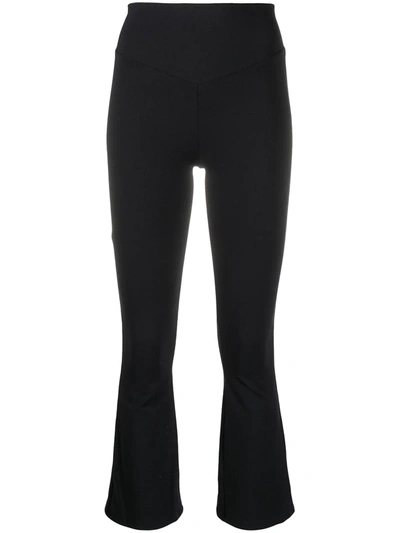 Shop Live The Process Jupiter Cropped Flare Trousers In Black