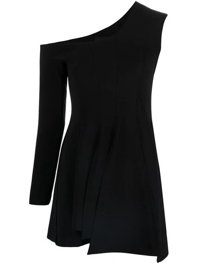 Shop A.w.a.k.e. Asymmetric Peplum Hem Tunic Top In Black