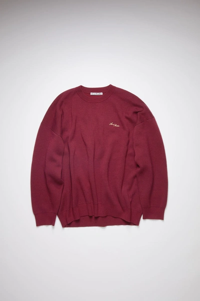 Shop Acne Studios Crew Neck Sweater Cherry Red