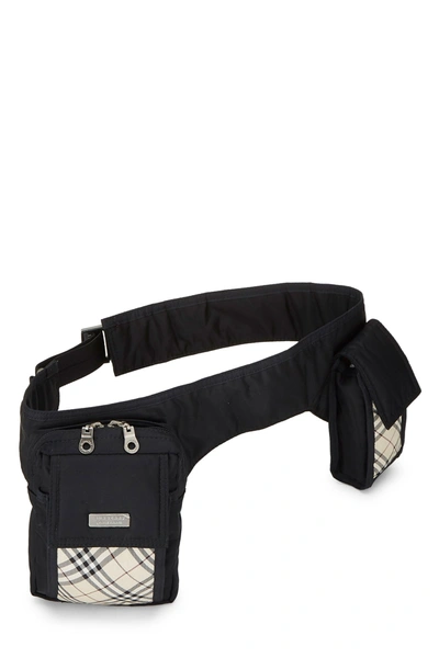 Pre-owned Burberry Black Nylon Check Belt Bag