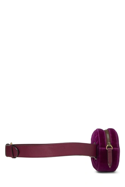 Pre-owned Gucci Purple Velvet Marmont Belt Bag Mini