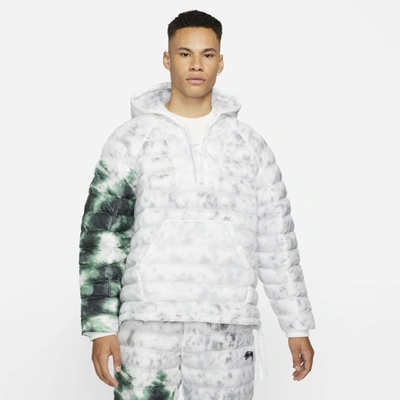 Shop Nike X Stã¼ssy Insulated Pullover Jacket In White,gorge Green