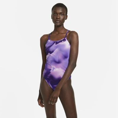 Nike Amp Axis Cutout 1-piece Swimsuit In Purple | ModeSens