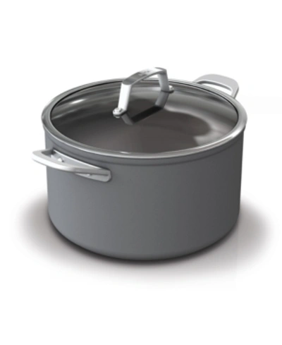 Shop Ninja Neverstick Premium Hard-anodized 8-quart Stock Pot With Glass Lid In Gray