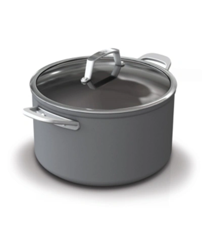 Ninja Neverstick Premium Hard-anodized 8-quart Stock Pot With Glass Lid In Gray