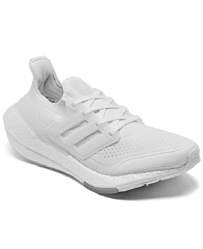 Shop Adidas Originals Adidas Women's Ultraboost 21 Primeblue Running Sneakers From Finish Line In Footwear White