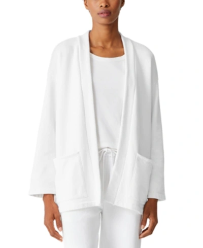 Shop Eileen Fisher Organic Cotton Open-front Jacket, Regular & Petite In White