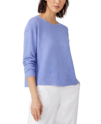 Shop Eileen Fisher Organic Ribbed Sweater In Hydrangea