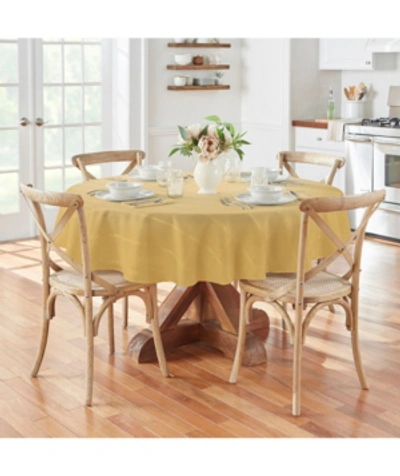 Shop Elrene Elegance Plaid 90" Round Tablecloth In Gold