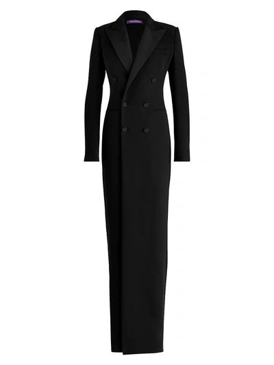 Shop Ralph Lauren Women's Kristian Silk Tuxedo Dress In Cream