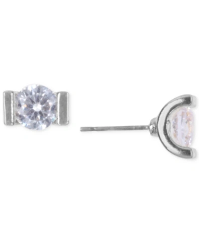 Lonna & Lilly Silver-tone Tension-set Crystal Stud Earrings In Silver