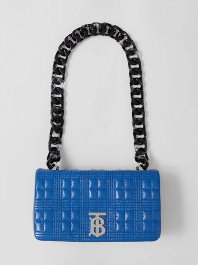Shop Burberry Small Quilted Lambsk In Warm Royal Blue