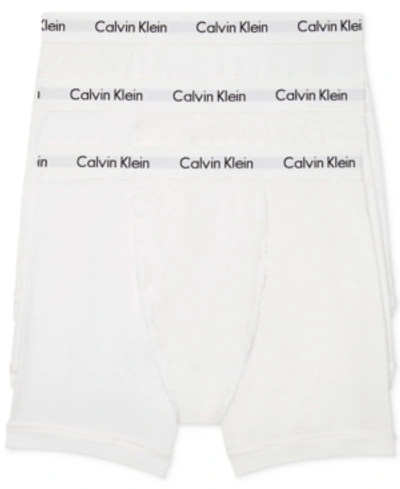 Shop Calvin Klein Men's 3-pack Cotton Stretch Boxer Briefs Underwear In White