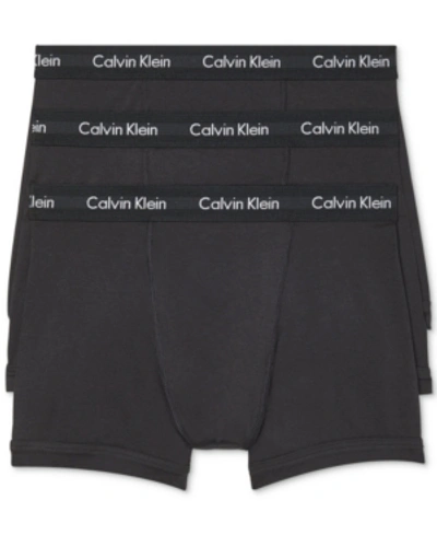 Shop Calvin Klein Men's 3-pack Cotton Stretch Boxer Briefs Underwear In Black