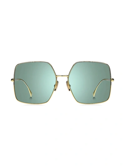 Shop Fendi Women's 61mm Square Sunglasses In Gold