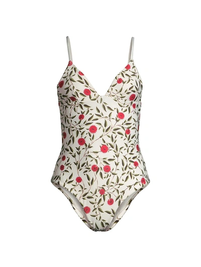 Shop Agua By Agua Bendita The Wallflowers Azafran Hedera One-piece Swimsuit In Ivory