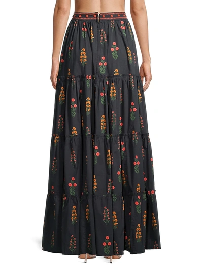 Shop Agua By Agua Bendita The Wallflowers Macadamia Dahlia Skirt In Black